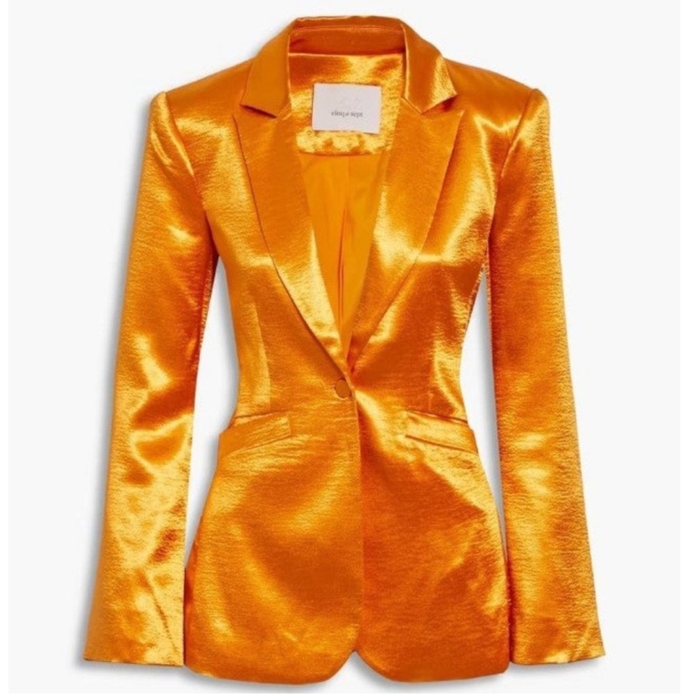 Cinq à sept Orange Satin Blazer